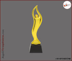 trophy in a golden lady shape