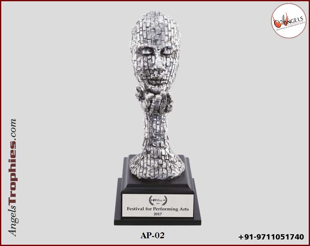 Achiever award trophy with man shape with base