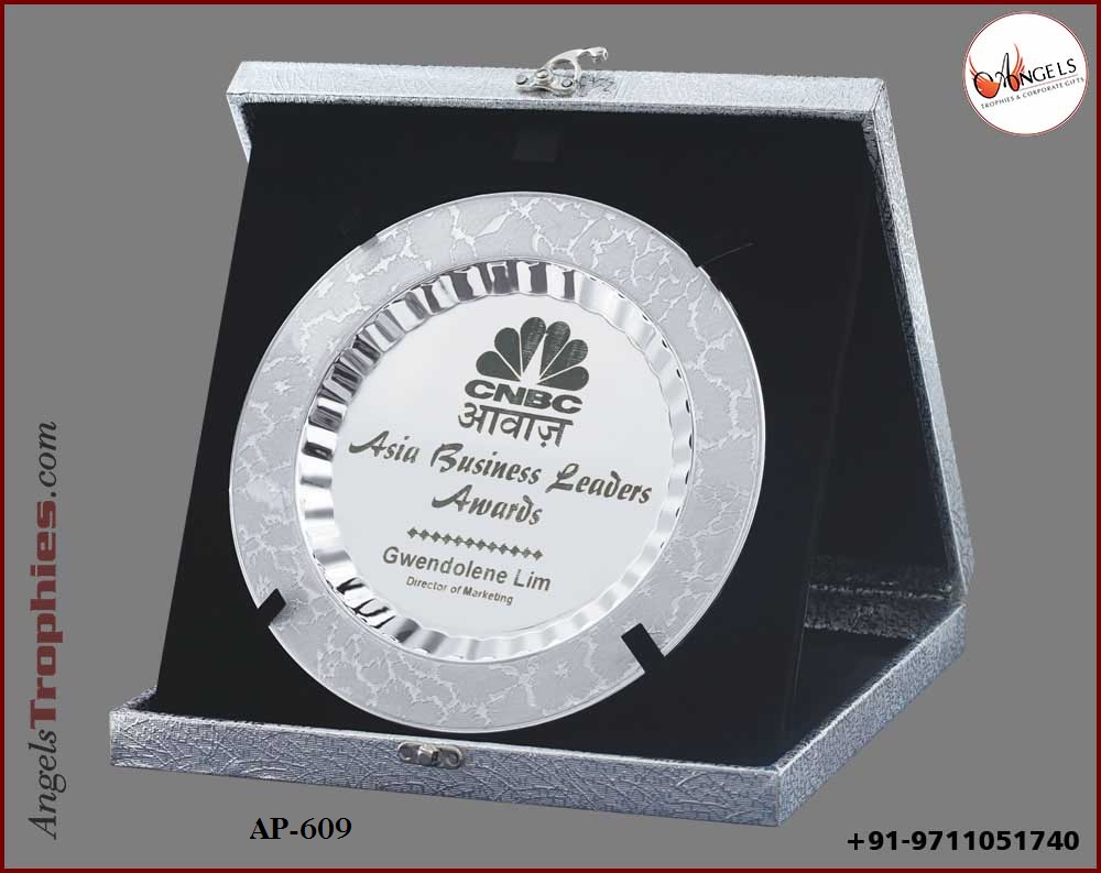 wooden box velvet with metal silver plate with box