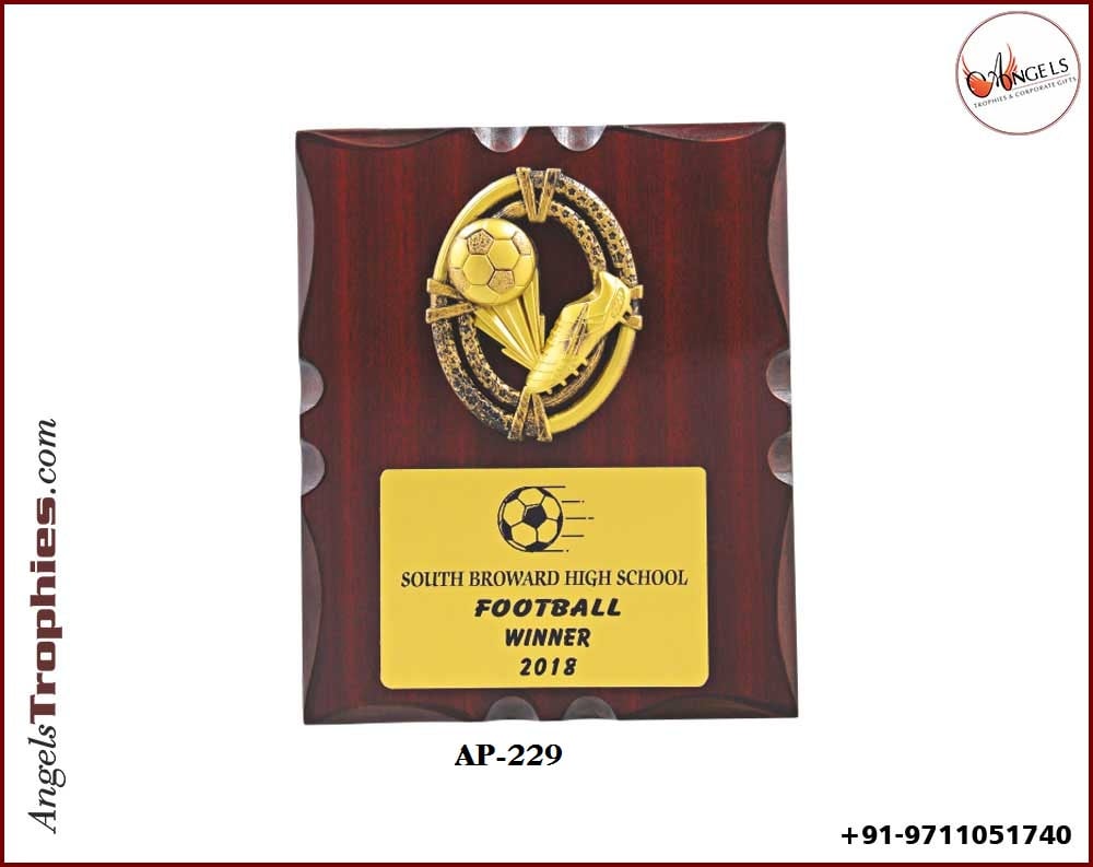 wooden shield award football accessories