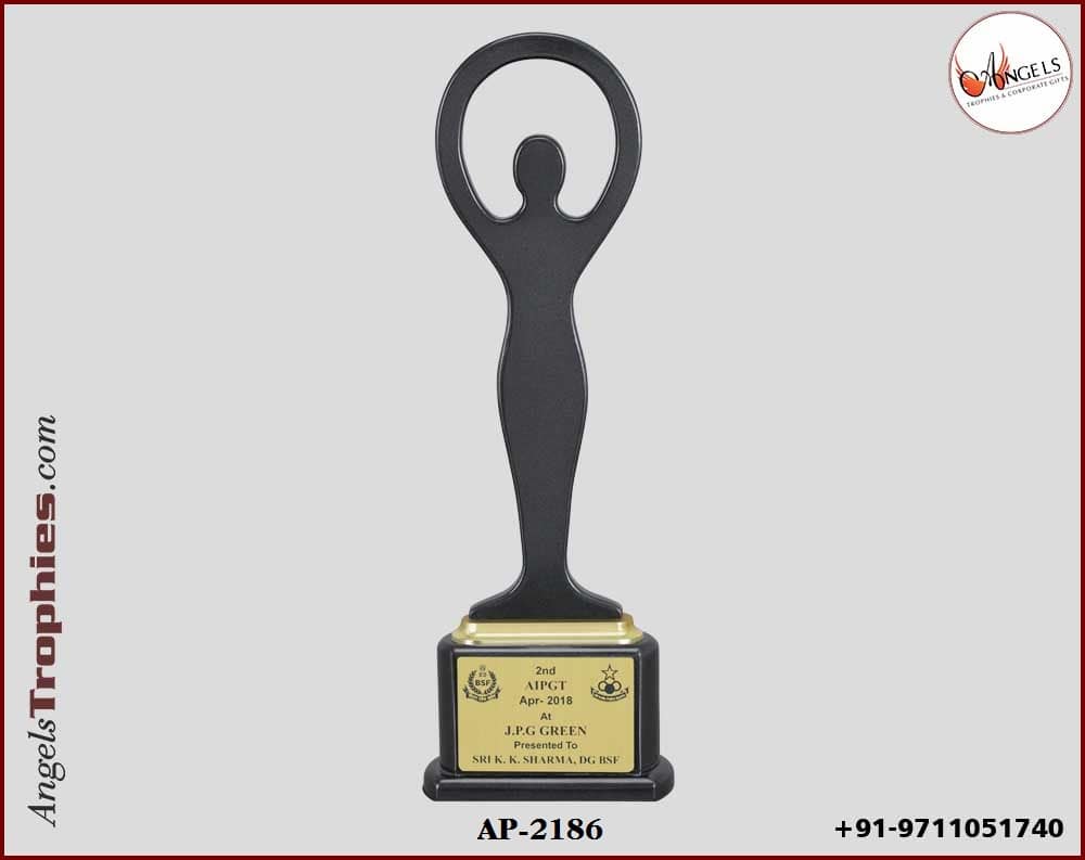 wooden award trophy black wooden lady trophy with wooden base