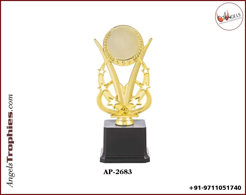 Fibre Plastic Star shape trophy with plastic black base