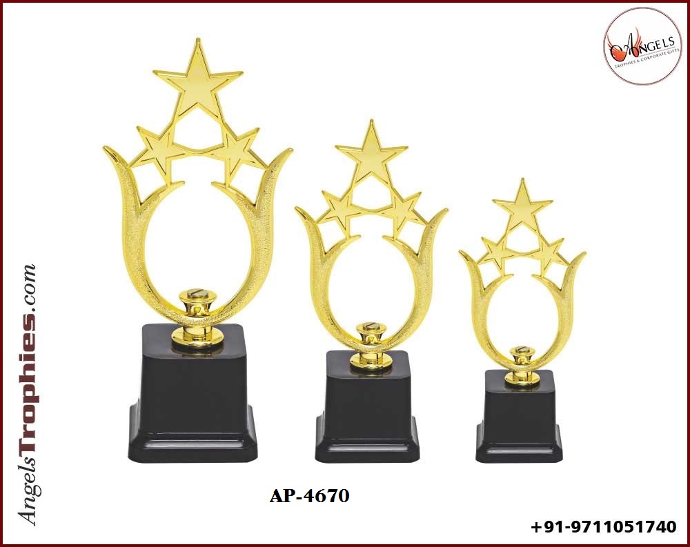 Fibre Plastic lady star trophy with black plastic base