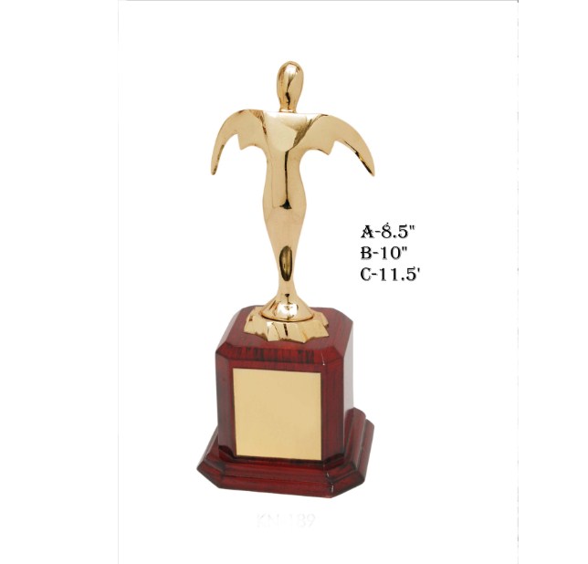 Metal Trophy with Flying Gold Lady