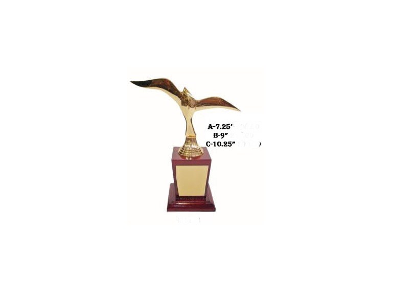 Metal Trophy with eagle trophy wooden base