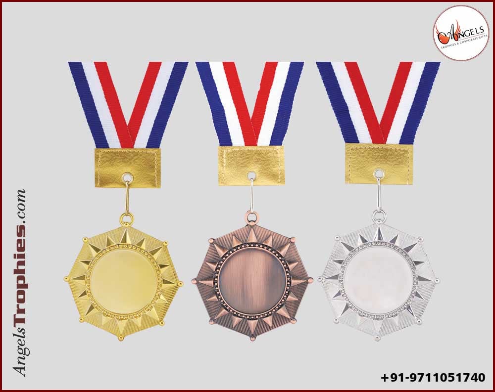 Sun Shape Medal with golden silver bronze
