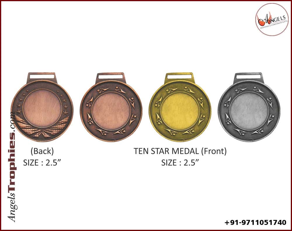 ten star medal golden silver bronze