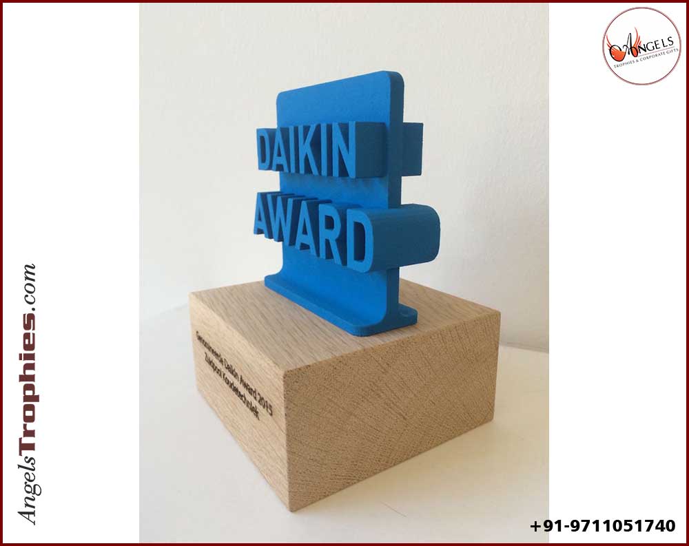 3d text award in blue colour