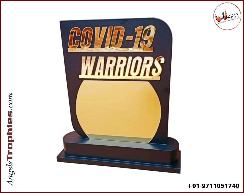 A special designed trophy for corona warrior